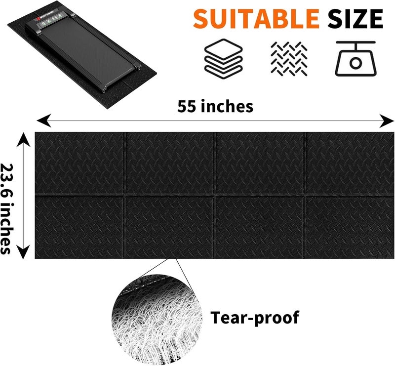 Stepwaver Walking Pad Mat for Carpet, Treamill Mat for Hardwood Floors, High Density, 1/4 Thickness, Folable, Floor Protection Mats for Bike, Elliptical, Treadmill - Image 2